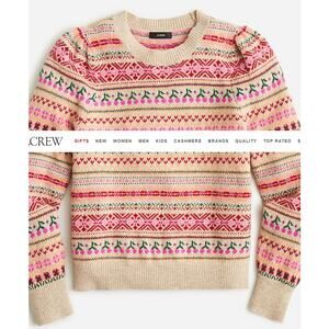 J.Crew Fair Isle Wool Blend Sweater Women’s Medium Multicolor Crewneck